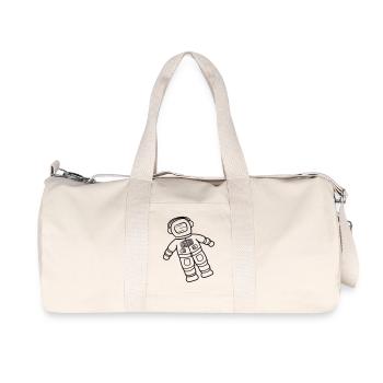 Astronaut Raumfahrer Doodle Weltraumforscher gezeichnet - Recycelte Canvas-Sporttasche von Stanley/Stella - Naturweiß - Vorne