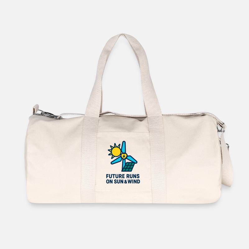 Future Runs on Sun & Wind - Recycelte Canvas-Sporttasche von Stanley/Stella - Naturweiß