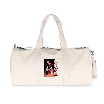 Romantic Night Love Illustration - Recycled Canvas Sports Bag by Stanley/Stella - natural - Front