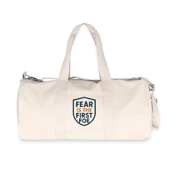 Furcht ist das erste Feindschild-Design - Recycelte Canvas-Sporttasche von Stanley/Stella - Naturweiß - Vorne