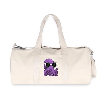 Casual octopus with sunglasses - Recycled Canvas Sports Bag by Stanley/Stella - natural - Front