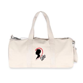 Mann mit Liebesinschrift und Herz Rechte Hälfte - Recycelte Canvas-Sporttasche von Stanley/Stella - Naturweiß - Vorne