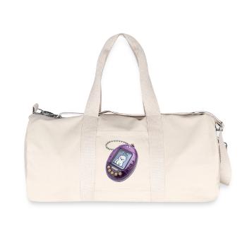 Cute Pixel Cat Alarm Clock - Recycled Canvas Sports Bag by Stanley/Stella - natural - Front