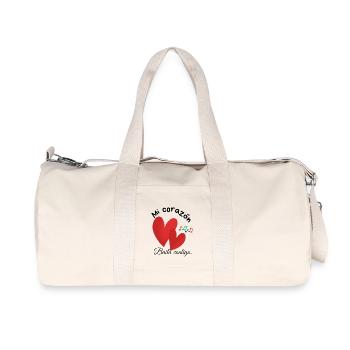 Coeurs rouges - Sac de sport en toile recyclée Stanley/Stella - blanc naturel - Devant