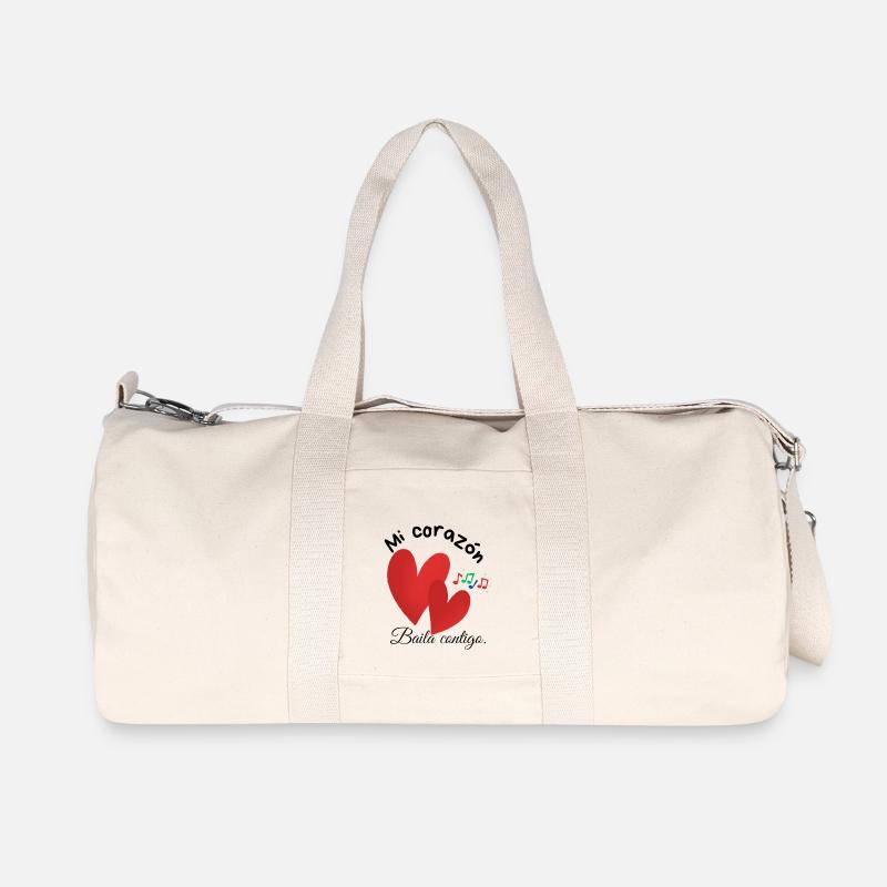 Rote Herzen - Recycelte Canvas-Sporttasche von Stanley/Stella - Naturweiß