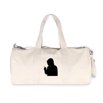 Silhouette mit Hoodie und Zigarette - Recycelte Canvas-Sporttasche von Stanley/Stella - Naturweiß - Vorne