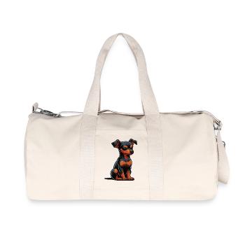Pinscher miniature Pinscher Pinscher Pinscher Propriétaire Minpin - Sac de sport en toile recyclée Stanley/Stella - blanc naturel - Devant