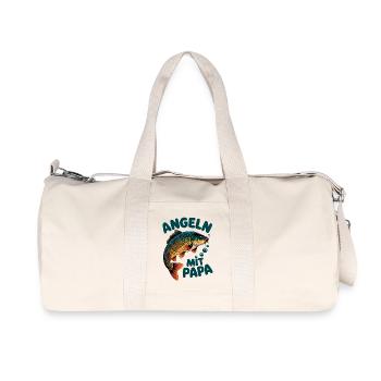 Pêche avec motif de poisson papa - Sac de sport en toile recyclée Stanley/Stella - blanc naturel - Devant
