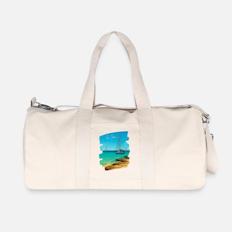Es Trenc - Mallorca - Recycelte Canvas-Sporttasche von Stanley/Stella - Naturweiß