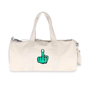 Majeur Stinky Finger Design Vert utilisé - Sac de sport en toile recyclée Stanley/Stella - blanc naturel - Devant