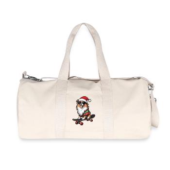 Border Collie Chien Noël Drôle - Sac de sport en toile recyclée Stanley/Stella - blanc naturel - Devant