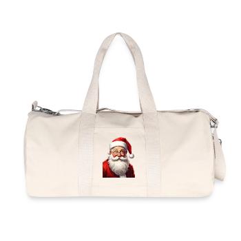 Dessin animé drôle Père Noël - Sac de sport en toile recyclée Stanley/Stella - blanc naturel - Devant