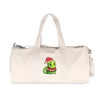 Wurm Weihnachten - Recycelte Canvas-Sporttasche von Stanley/Stella - Naturweiß - Vorne