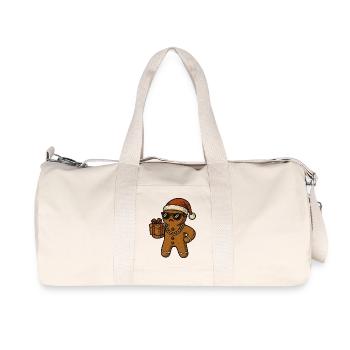 Gingerbread Santa with sunglasses Christmas - Recycled Canvas Sports Bag by Stanley/Stella - natural - Front
