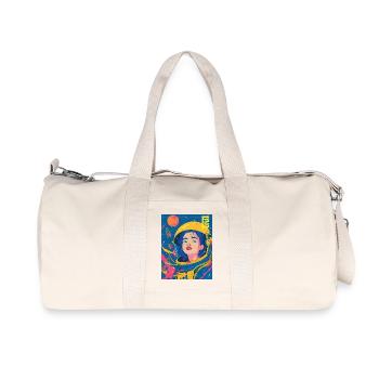 Female astronaut in neon pop art style - Recycled Canvas Sports Bag by Stanley/Stella - natural - Front