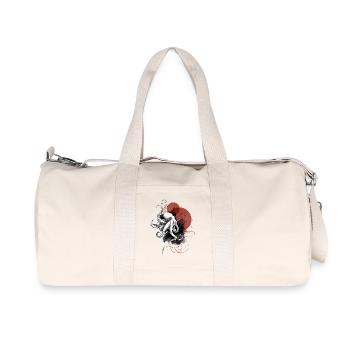 White Octopus – Artful Ink Style - Recycled Canvas Sports Bag by Stanley/Stella - natural - Front