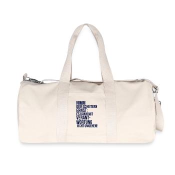 À propos de la folie : Prenez votre échec au sérieux - Sac de sport en toile recyclée Stanley/Stella - blanc naturel - Devant