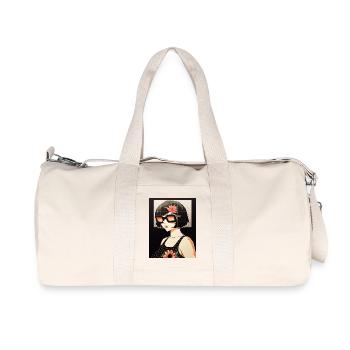 Retro Blossom Sunglasses Style - Recycled Canvas Sports Bag by Stanley/Stella - natural - Front