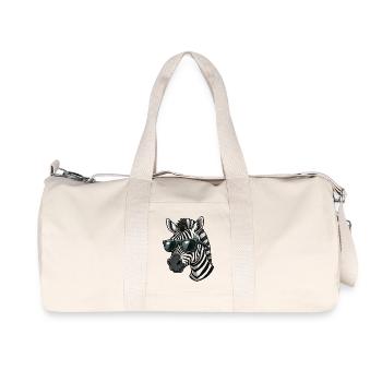 Drôle de zèbre avec des lunettes de soleil style dessin animé - Sac de sport en toile recyclée Stanley/Stella - blanc naturel - Devant