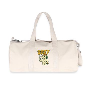 Strong Unicorn 2027 New Year Celebration Art - Recycled Canvas Sports Bag by Stanley/Stella - natural - Front