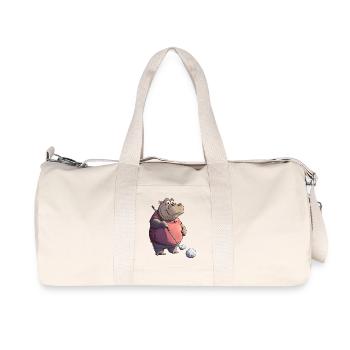 Nilpferde Golf / Golfer Nilpferd - Recycelte Canvas-Sporttasche von Stanley/Stella - Naturweiß - Vorne