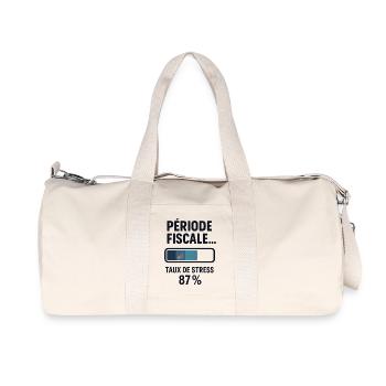 Période fiscale : chargement lent, café rapide - Sac de sport en toile recyclée Stanley/Stella - blanc naturel - Devant
