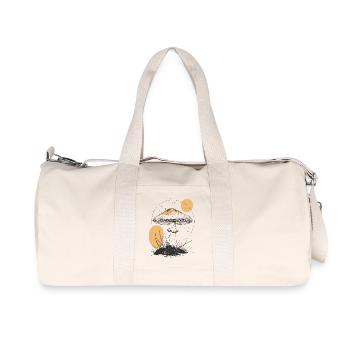Moonlight Forest Mushroom Silhouette - Recycled Canvas Sports Bag by Stanley/Stella - natural - Front