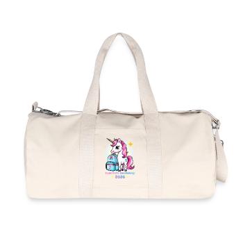 Einhorn Einschulung 2026 Zauberhafter Start - Recycelte Canvas-Sporttasche von Stanley/Stella - Naturweiß - Vorne