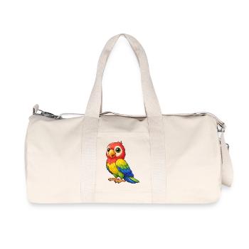 Bunter Papagei Farbenspiel - Recycelte Canvas-Sporttasche von Stanley/Stella - Naturweiß - Vorne