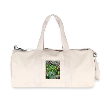 EC Fleurs I jonquille J’offre Printemps - Sac de sport en toile recyclée Stanley/Stella - blanc naturel - Devant
