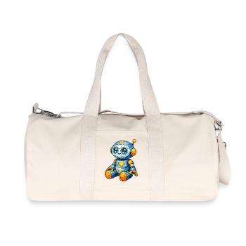 Motif robotique Style vitral Look Cartoon - Sac de sport en toile recyclée Stanley/Stella - blanc naturel - Devant