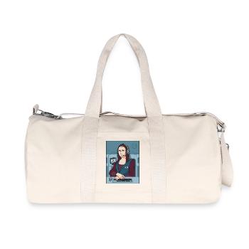 Mona Lisa Support Staff Humor - Recycled Canvas Sports Bag by Stanley/Stella - natural - Front