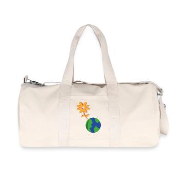 Flower on Earth EcoSymbiosis - Recycelte Canvas-Sporttasche von Stanley/Stella - Naturweiß - Vorne