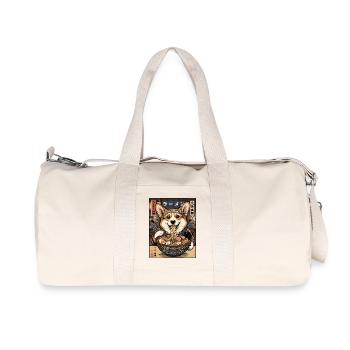 Corgi Ramen Feast in Nippon - Recycled Canvas Sports Bag by Stanley/Stella - natural - Front