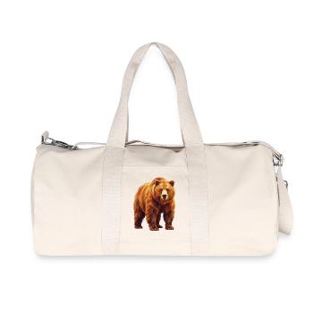 Art moderne low poly géométrique Grizzly Bear - Sac de sport en toile recyclée Stanley/Stella - blanc naturel - Devant