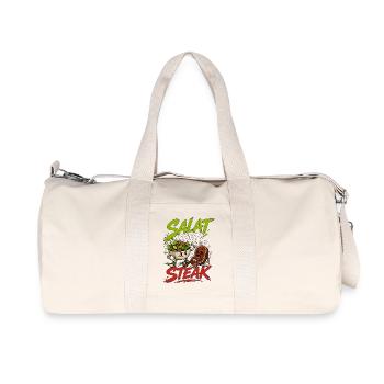 Salat statt Steak - lustig Vegan Vegetarisch Logo - Recycelte Canvas-Sporttasche von Stanley/Stella - Naturweiß - Vorne