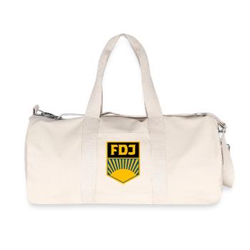 FDJ - Freie Deutsche Jugend (eckig, dreifarbig) - Recycelte Canvas-Sporttasche von Stanley/Stella - Naturweiß - Vorne