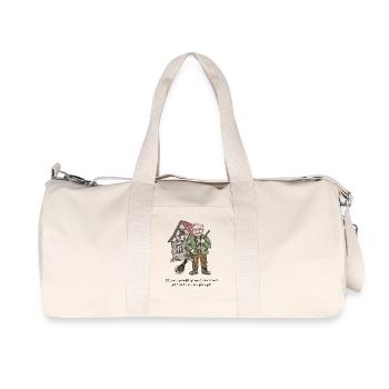 Schwaben Spruch Häuslebauer & Schimpfen - Recycelte Canvas-Sporttasche von Stanley/Stella - Naturweiß - Vorne