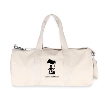 Earned Not Given – Mindset Motivation - Recycled Canvas Sports Bag by Stanley/Stella - natural - Front