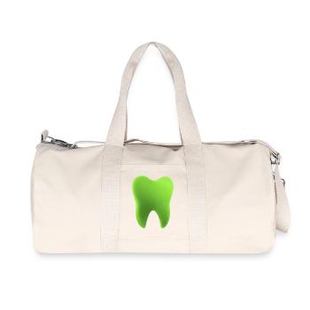 Illustration de dents vertes néon - Sac de sport en toile recyclée Stanley/Stella - blanc naturel - Devant