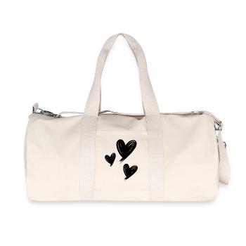 Cœurs - Sac de sport en toile recyclée Stanley/Stella - blanc naturel - Devant
