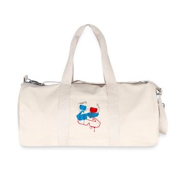 Design de graffiti rétro 3D - Sac de sport en toile recyclée Stanley/Stella - blanc naturel - Devant