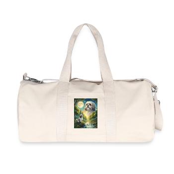 Hurlant à la Lune Mème Chien Shih Tzu - Sac de sport en toile recyclée Stanley/Stella - blanc naturel - Devant