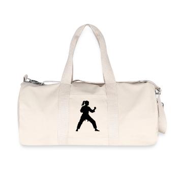 karate_woman - Recycelte Canvas-Sporttasche von Stanley/Stella - Naturweiß - Vorne