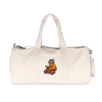 Walrus on the scooter - Recycled Canvas Sports Bag by Stanley/Stella - natural - Front