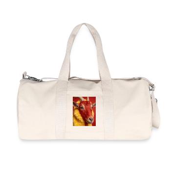 Red goat with yellow fur - Recycled Canvas Sports Bag by Stanley/Stella - natural - Front