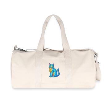 Blaeuliche Kristallkatze - Recycelte Canvas-Sporttasche von Stanley/Stella - Naturweiß - Vorne