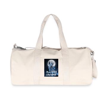 Wild wie ein Wolf – Mondnächte - Recycelte Canvas-Sporttasche von Stanley/Stella - Naturweiß - Vorne