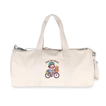 Pfoten und Pedale süßer Fahrradaufkleber - Recycelte Canvas-Sporttasche von Stanley/Stella - Naturweiß - Vorne