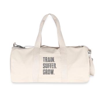 Train Suffer Grow Grunge Theme - Gray - Recycled Canvas Sports Bag by Stanley/Stella - natural - Front